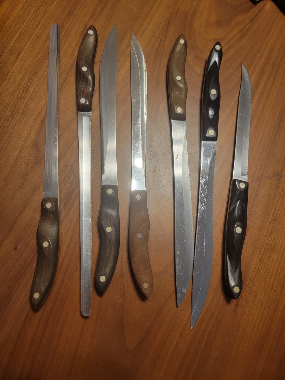 CUTCO 7 Classic Brown Handle Carving and Fillet Knife Set - Men Accessories